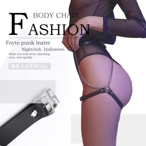 PYRUVAE Harness Donna Corpo, Cintura sexy in pelle, giarrettiera coscia accessori gioielli miniatura 3
