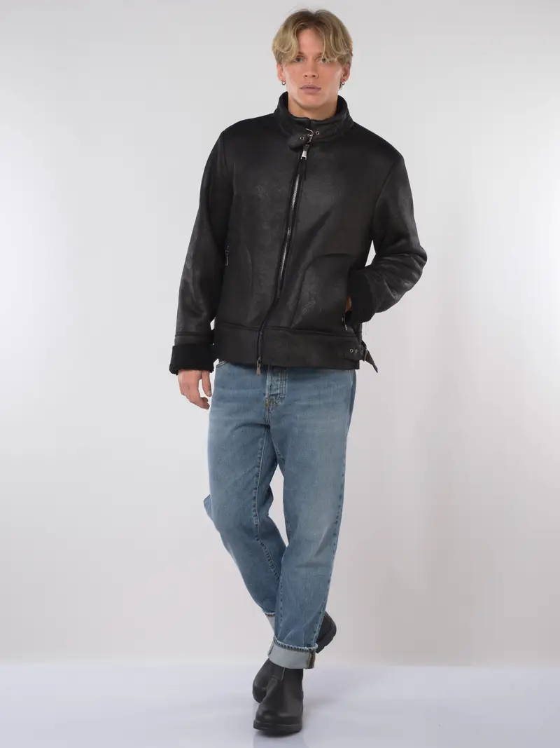 giubbino da uomo Qb24 ecomontone con fascette NERO miniatura 2