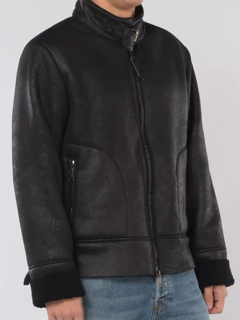 giubbino da uomo Qb24 ecomontone con fascette NERO