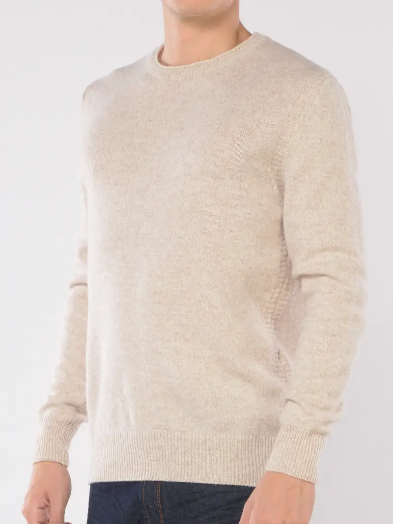 maglia da uomo Qb24 girocollo melange BEIGE