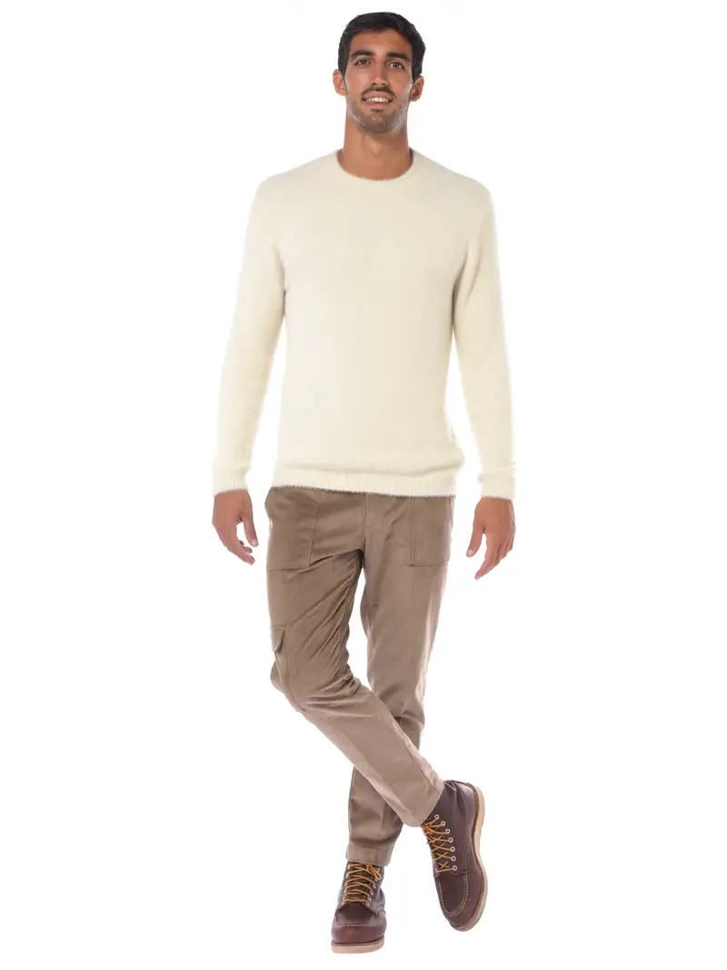 pantalone da uomo Qb24 cargo in velluto MARRON miniatura 2