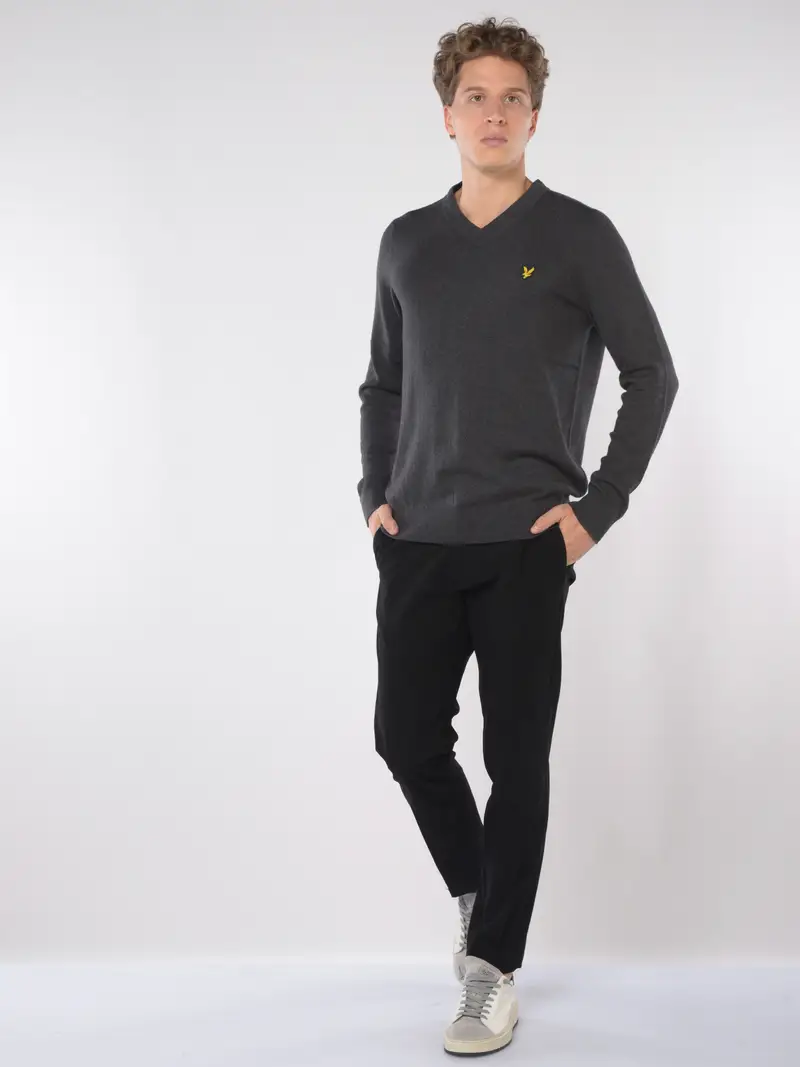 pantalone da uomo Qb24 chino in velluto NERO miniatura 2