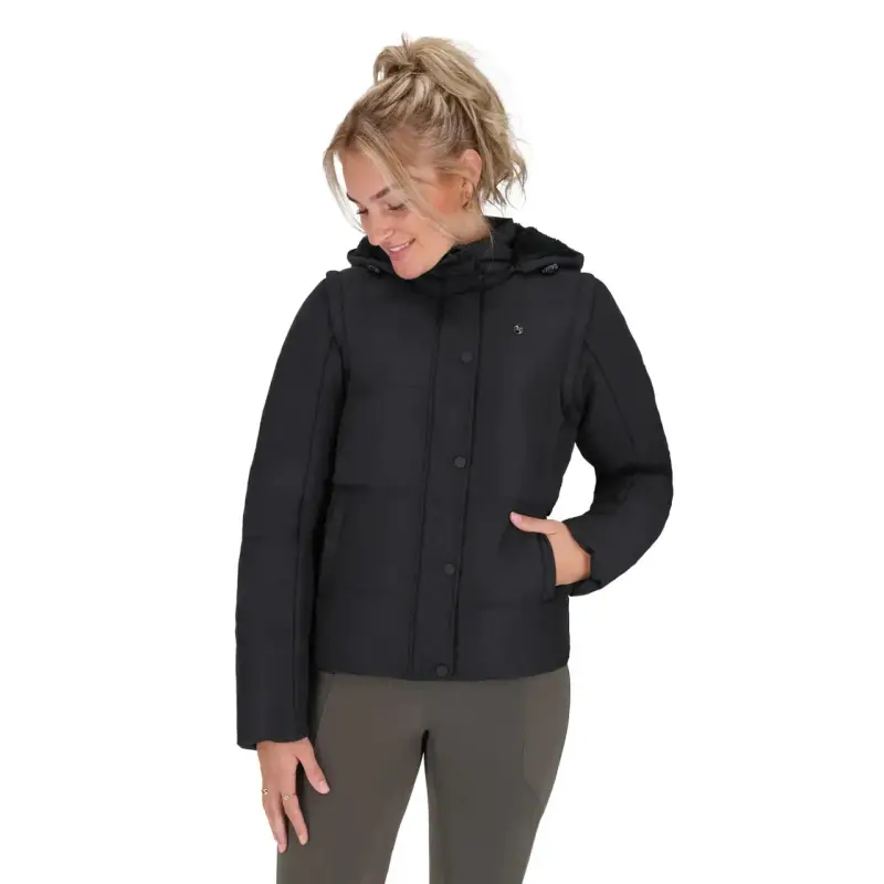 Giacca invernale con maniche removibili equitazione donna QHP Rayah