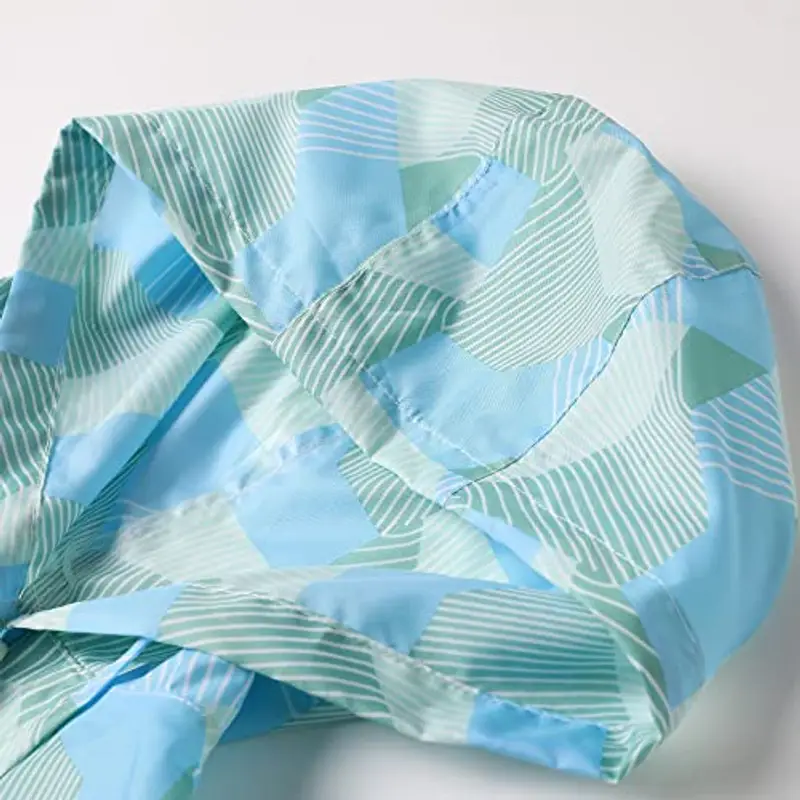 QIKADO Bambini Mantello Impermeabile Bambini Poncho Antivento e Antipioggia con il Sacchetto Blu geometrico M 4 anni 5 anni miniatura 3