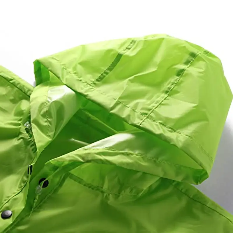QIKADO Poncho Impermeabile Bambina Unisex con Capouccio Leggero Traspirante Antipioggia A Prova di Vento Verde/M miniatura 3