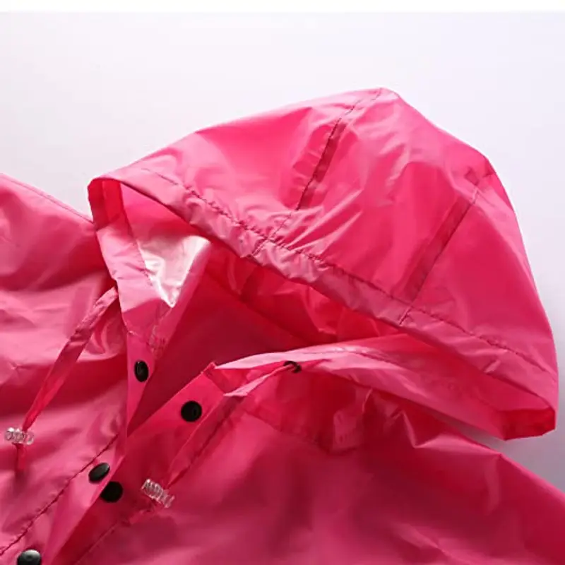 QIKADO Tuta Antipioggia Bambina Leggera e Resistente Poncho Impermeabile con Borsa Portatile Rosa/L miniatura 3