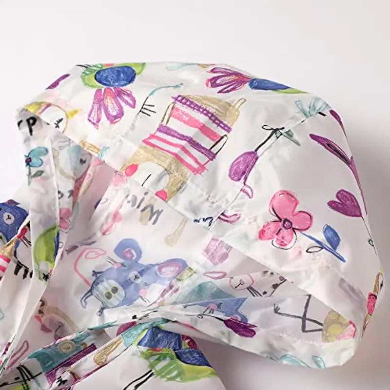 QIKADO Vestiti Bambini All'Aperto Impermeabile con Cappuccio Cartoon Impermeabile Pioggia cape Poncho con Borsa Portaoggetti Portatile S miniatura 3