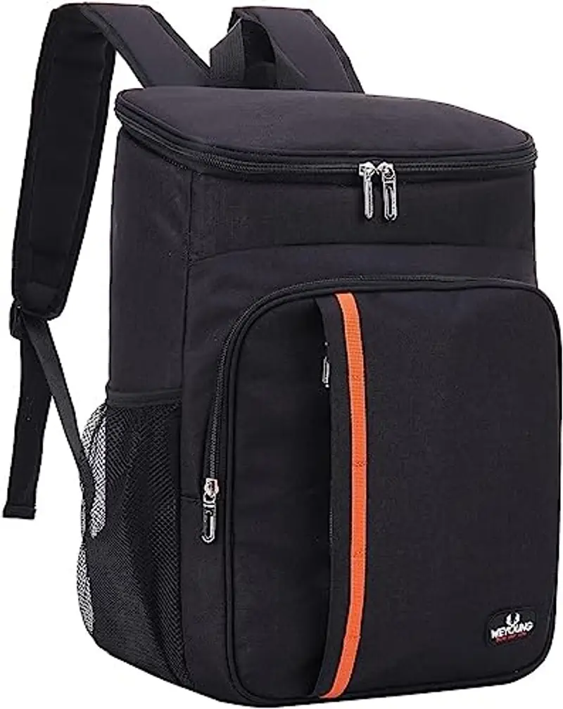 QINGLOU Zaino Termico Frigo 25L, Borsa Termica Porta Pranzo Borsa Frigo Borsa della Spesa Isoterma, Grande Frigo Termico per PIC-nic/All'aperto/Barbecue/Campeggio/Eventi Sportivi (A.Nero)