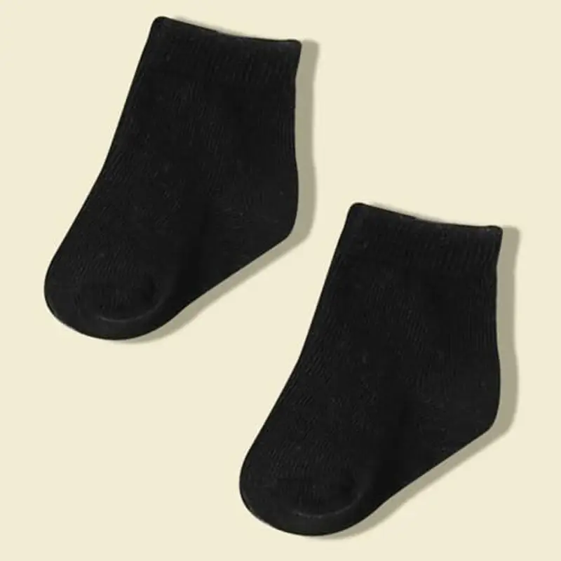 QIYIENDIAN 10 paia di calzini per neonati Calzini in cotone morbido elastici per neonati in tinta unita per bambini miniatura 2