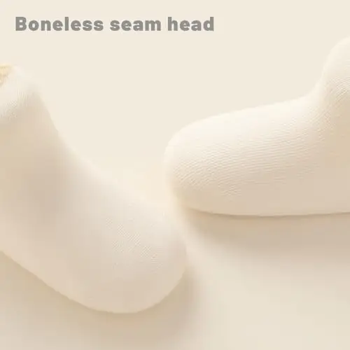 QIYIENDIAN Calzini antiscivolo per bambini in cotone 5 paia calzini neonati animati（Yellow duck，1 miniatura 2