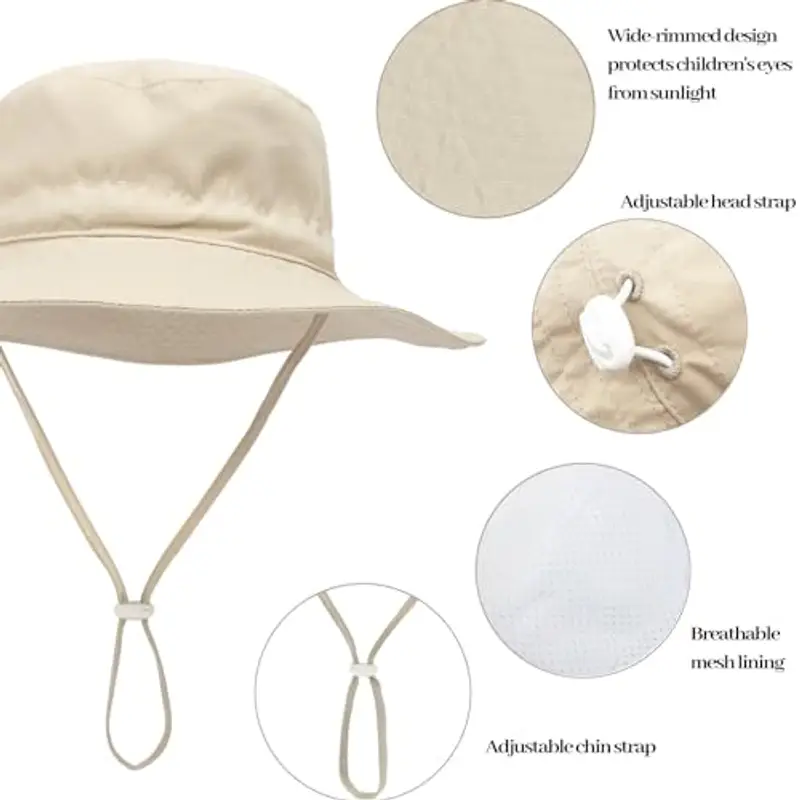 QIYIENDIAN Cappelli Bambino Beige 1960887 miniatura 3