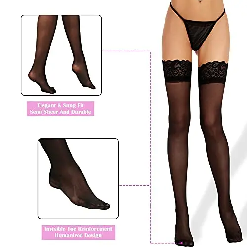 QIZHIQIAMY Calze Donna Nero 3506603 miniatura 3