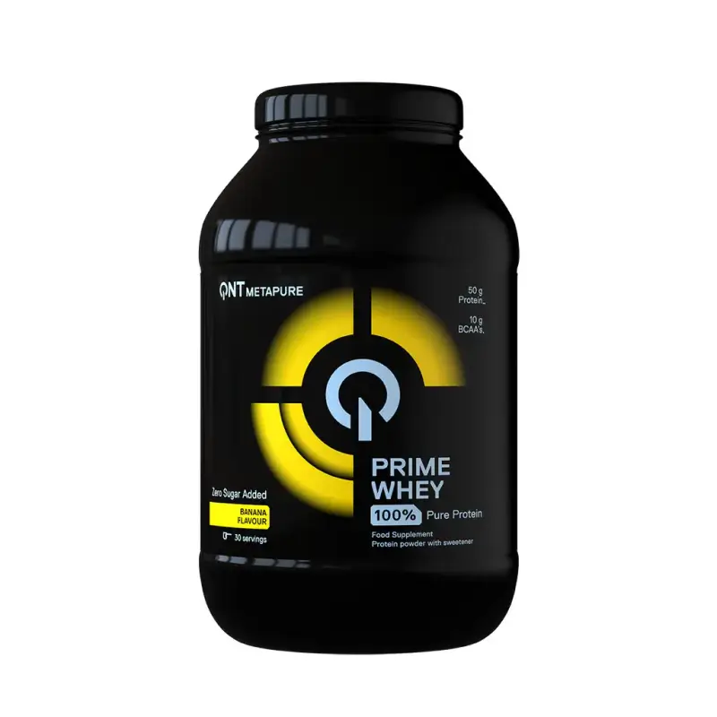 Miscela di proteine 100% isolato e concentrato di siero di latte Banana QNT Prime Whey 908 g