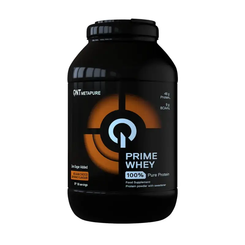 Miscela di proteine 100% isolato e concentrato di siero di latte Cioccolato belgese Brownie QNT Prime Whey 2 kg