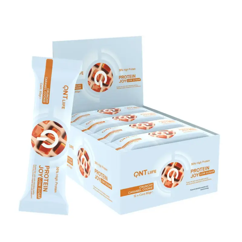 Nutrizione proteica al caramello QNT Protein Joy 36% Low Sugar Crunchy Caramel Cookie Dough