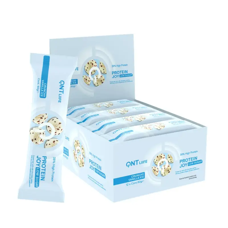 Nutrizione proteica al caramello QNT Protein Joy 36% Low Sugar Crunchy Vanilla Ice