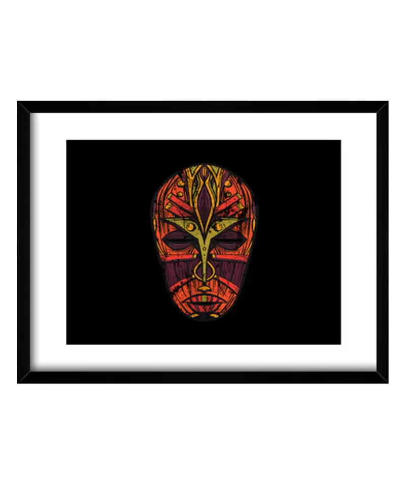 Quadro con cornice orizzontale africa maschera sudafrica tribù indigen