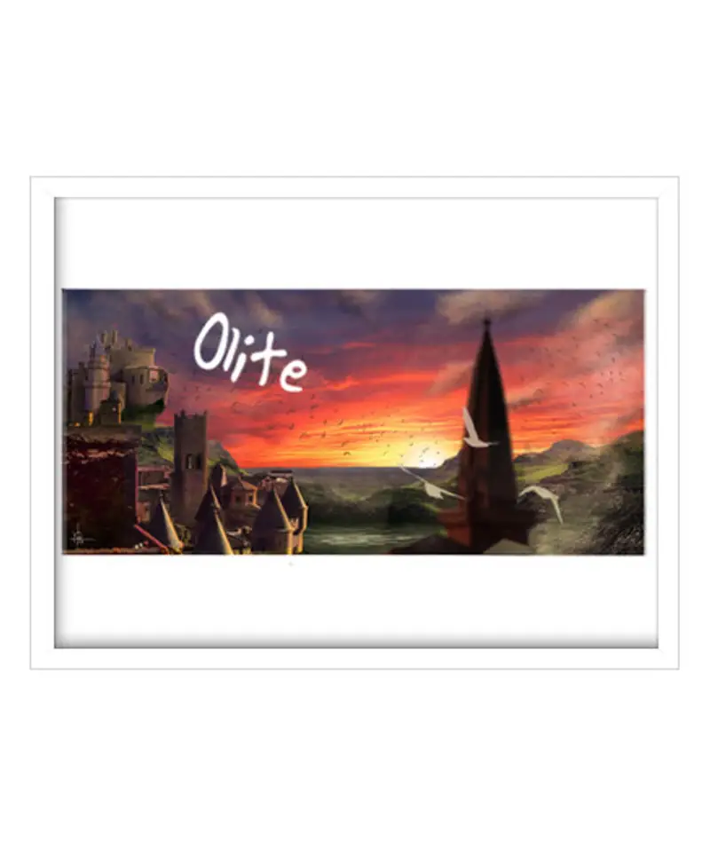 Quadro con cornice orizzontale, bianca olite