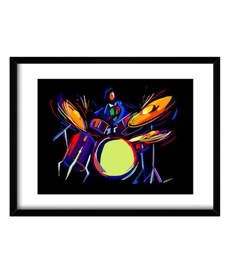 Quadro con cornice orizzontale foto con batteria cornice nera