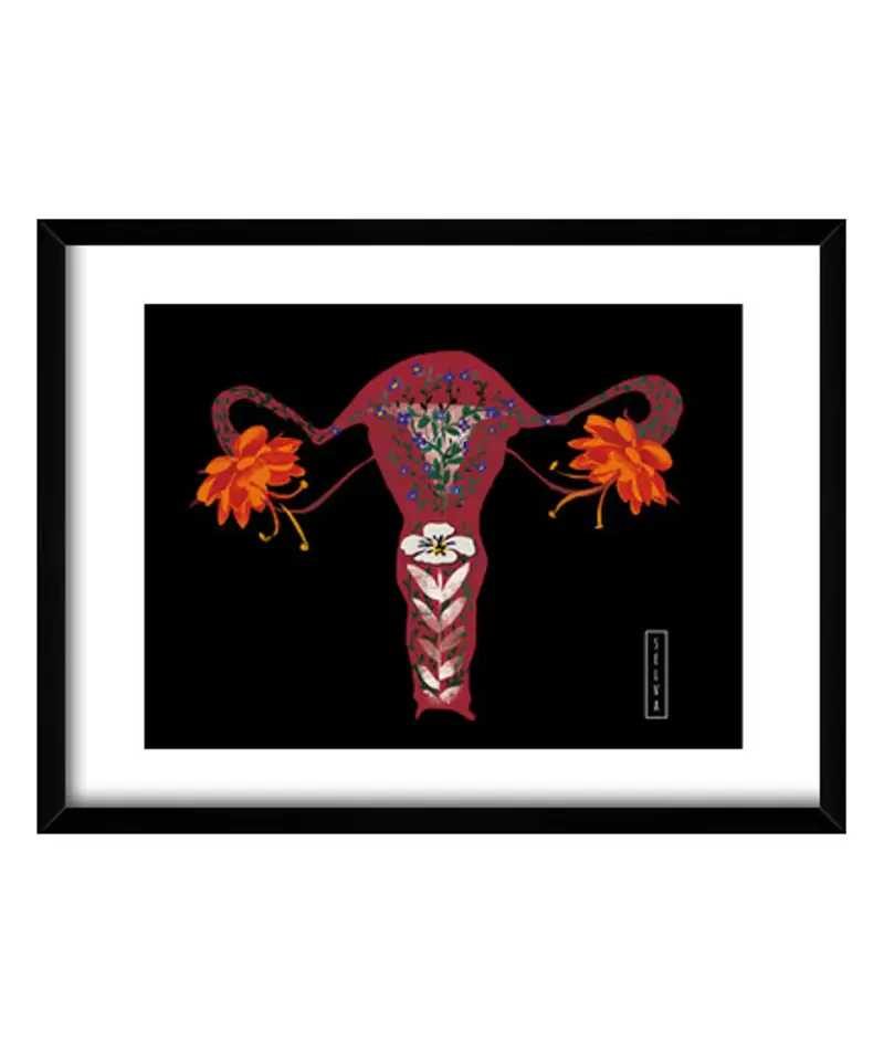 Quadro con cornice orizzontale immagine dell'utero