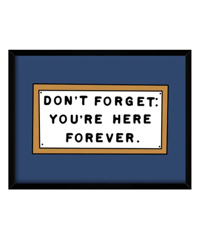 Quadro con cornice orizzontale non dimenticare: sei qui per sempre. - non dimenticare: sei qui per sempre