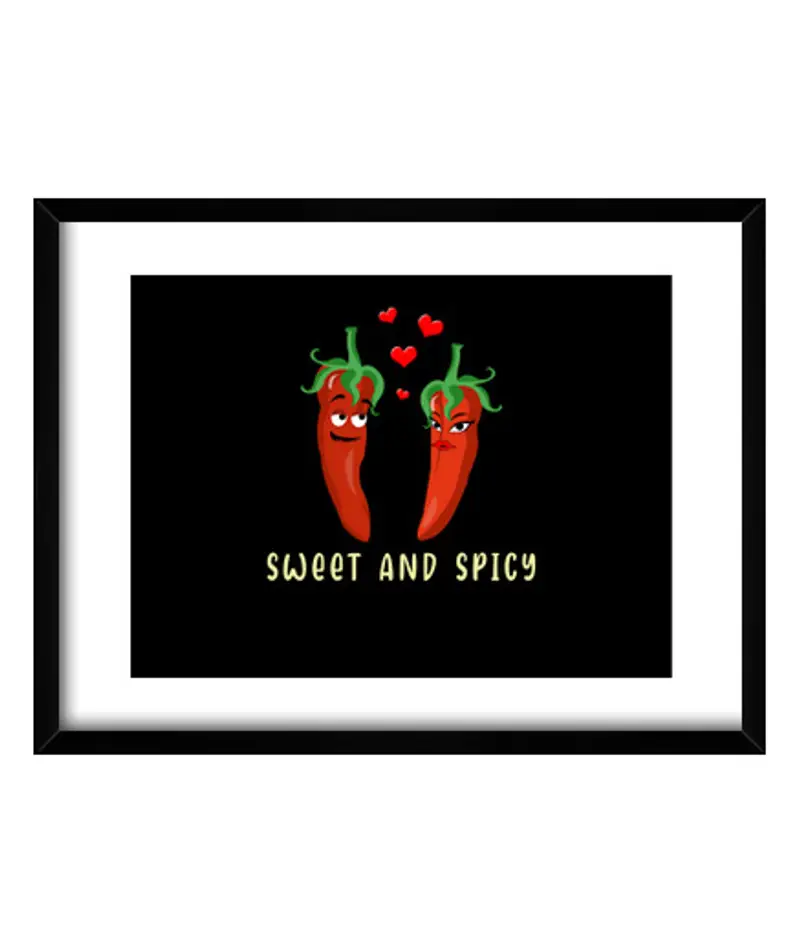 Quadro con cornice orizzontale peperoncino dolce e piccante