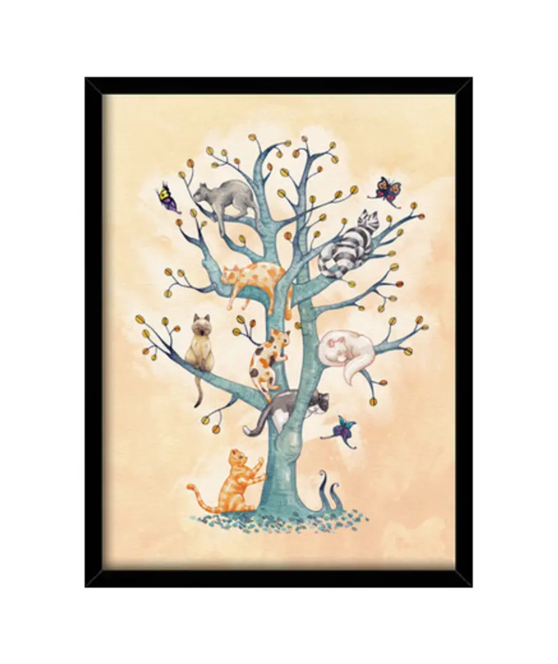 Quadro con cornice verticale 2. tree of vita of gatti