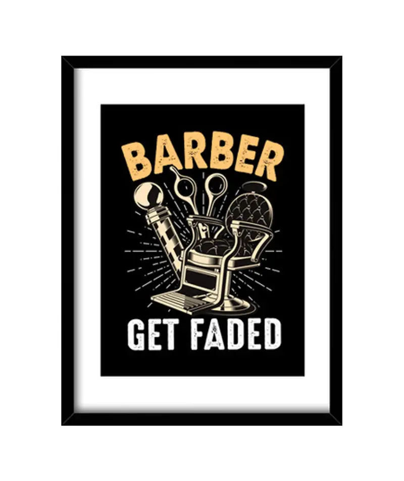 Quadro con cornice verticale barbiere ottenere una citazione del bar