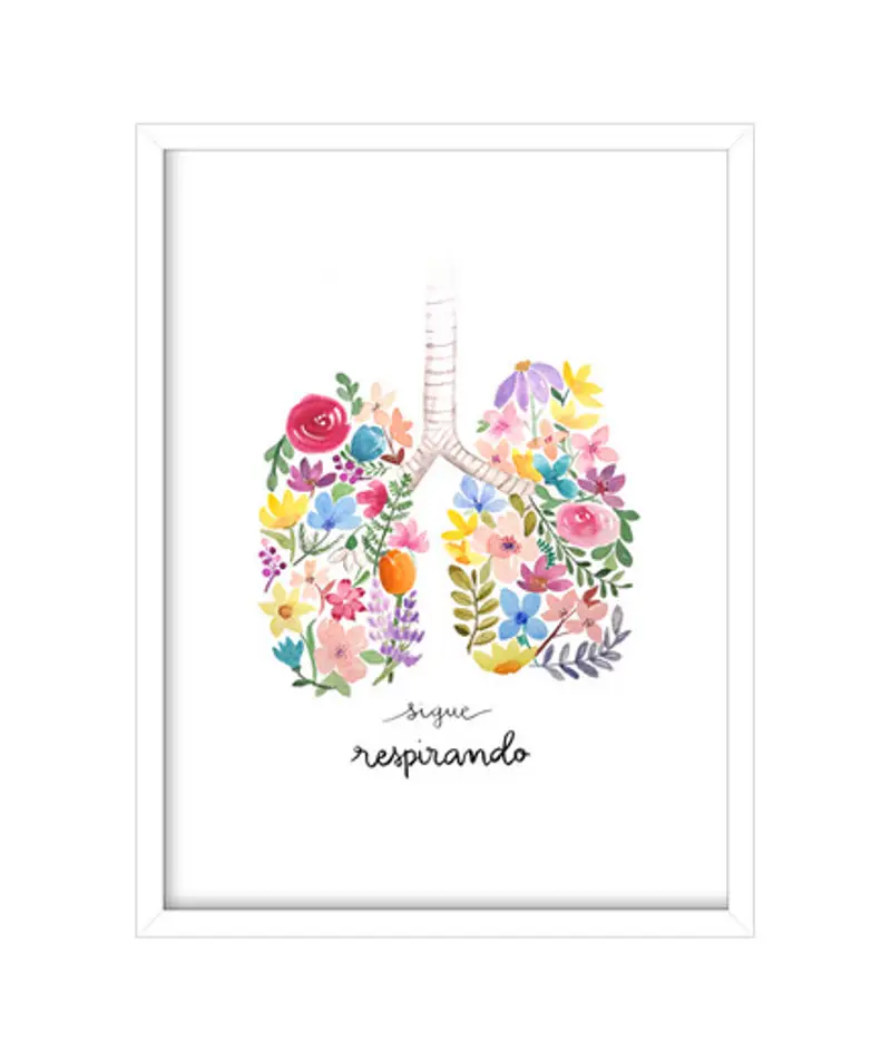 Quadro con cornice verticale, bianca continua a respirare