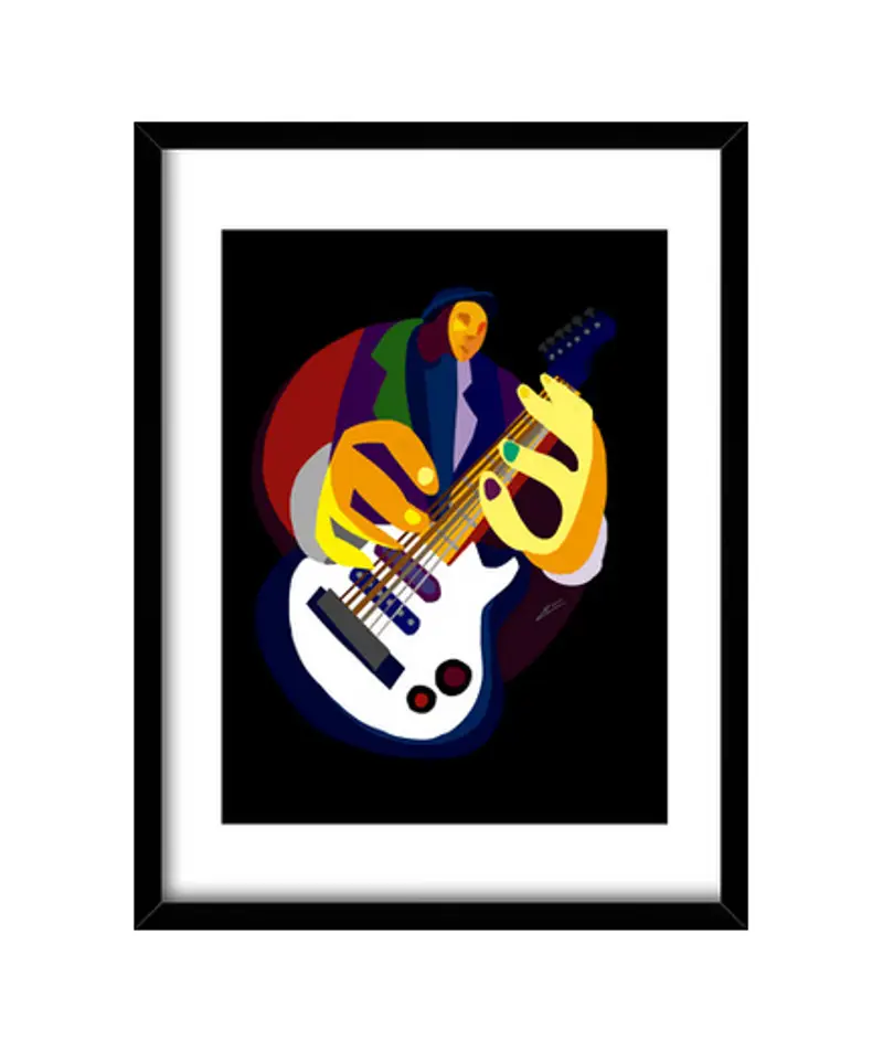 Quadro con cornice verticale chitarra elettrica