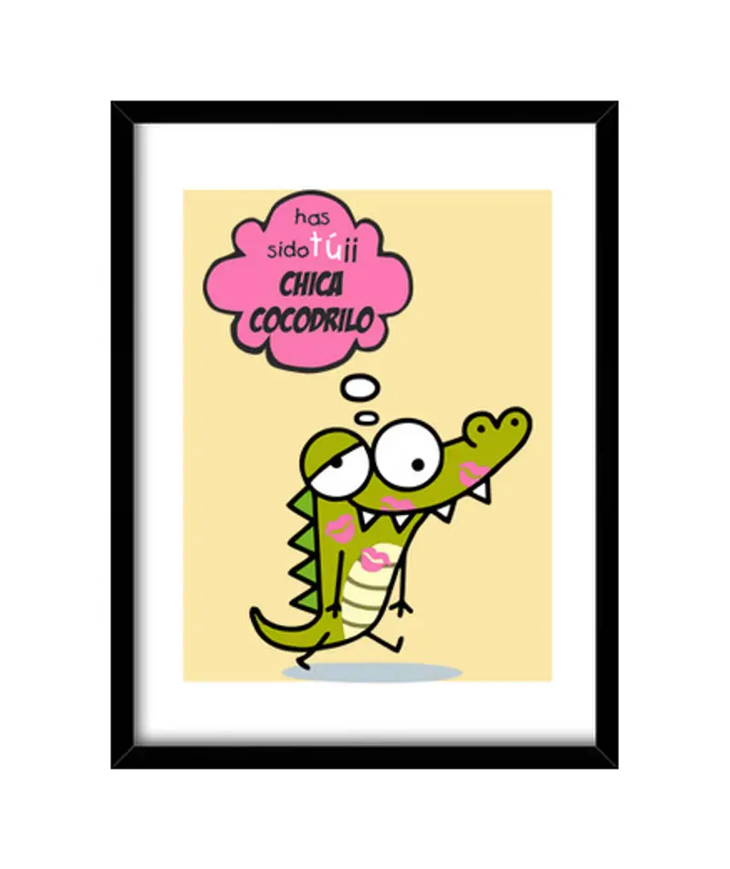 Quadro con cornice verticale coccodrillo ragazza