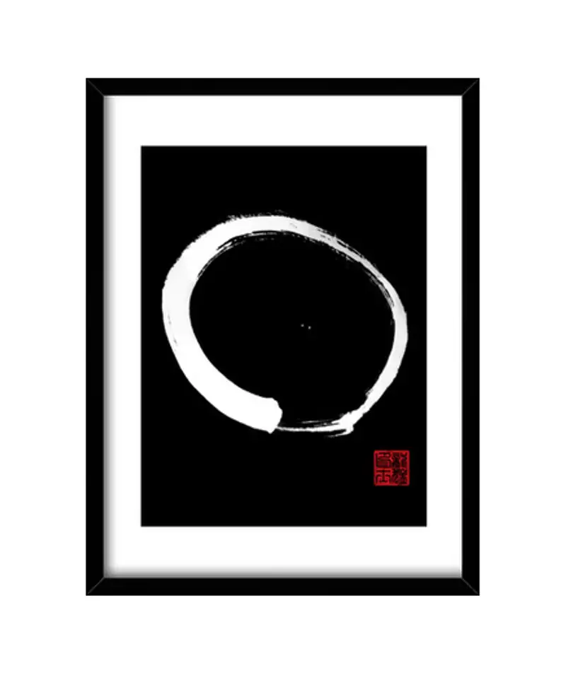 Quadro con cornice verticale enso sumie