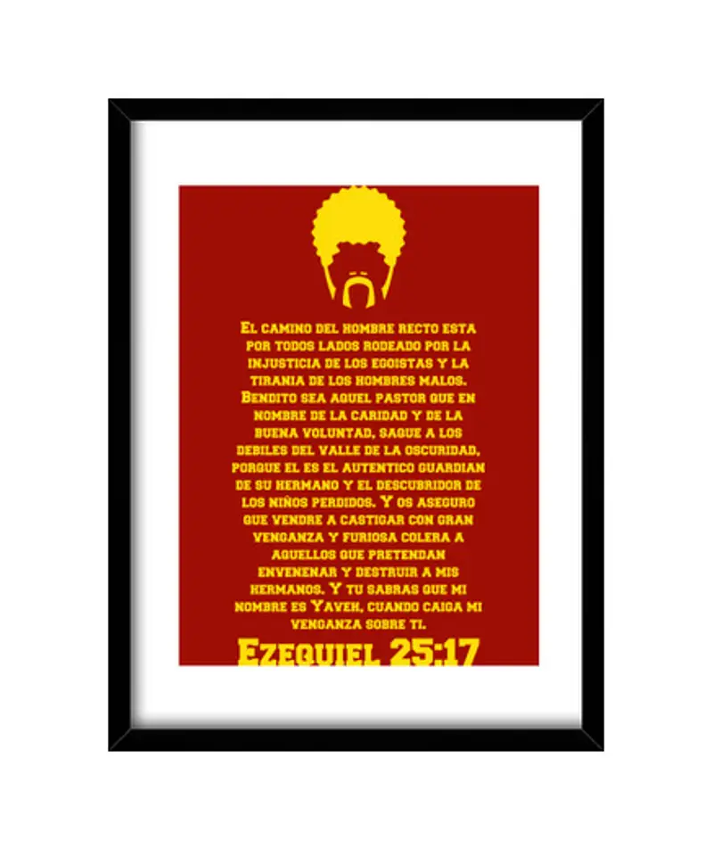 Quadro con cornice verticale ezechiele 25: 17