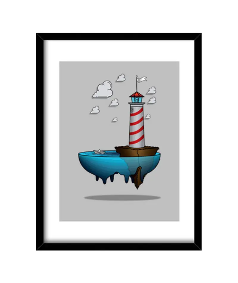 Quadro con cornice verticale il faro