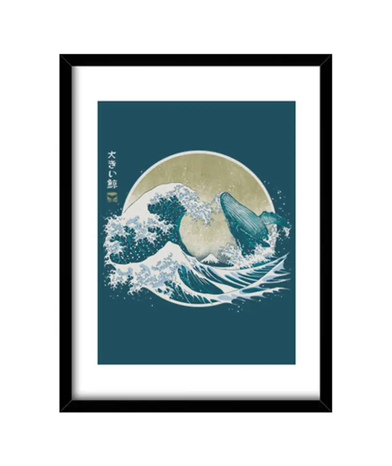 Quadro con cornice verticale Il gr eat balena
