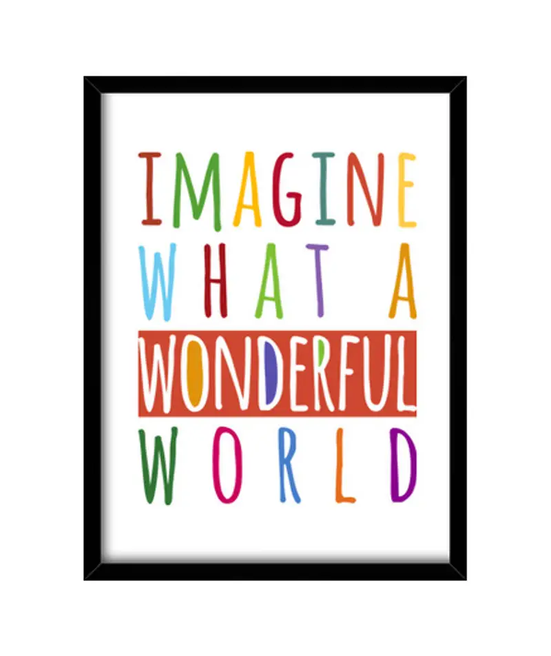 Quadro con cornice verticale immaginate what un meraviglioso world