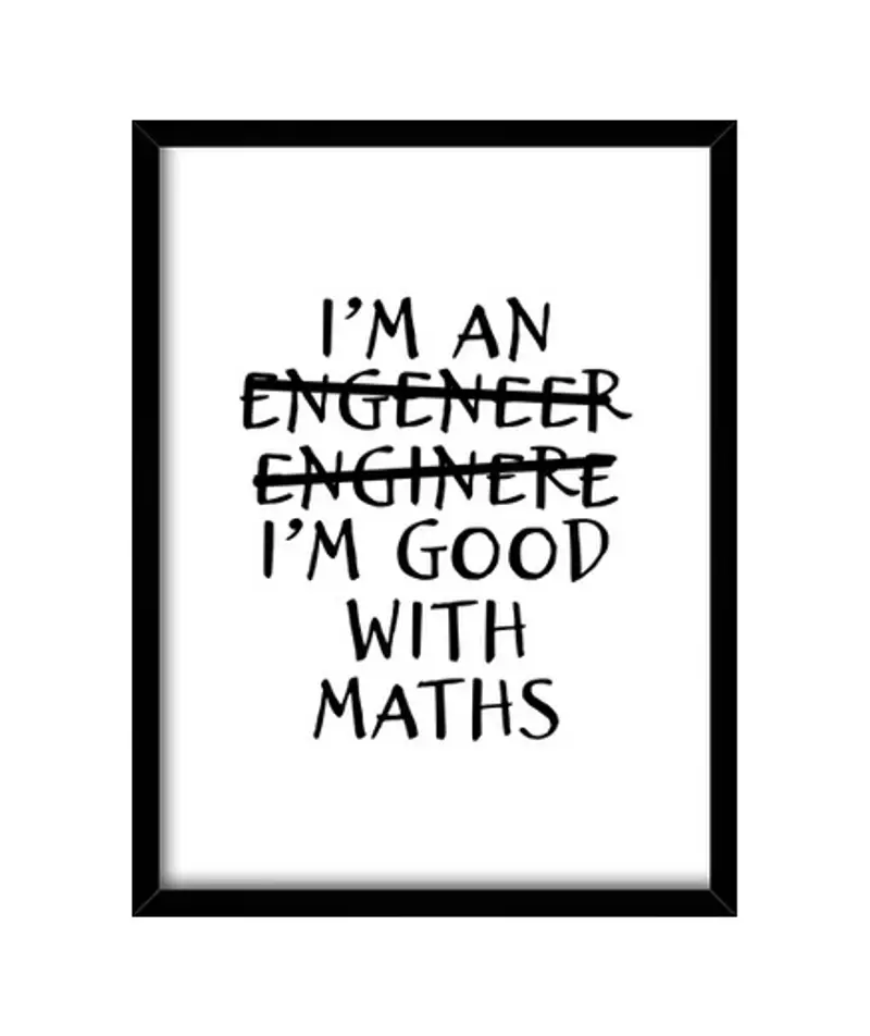 Quadro con cornice verticale ingegnere bravo con la matematica diver