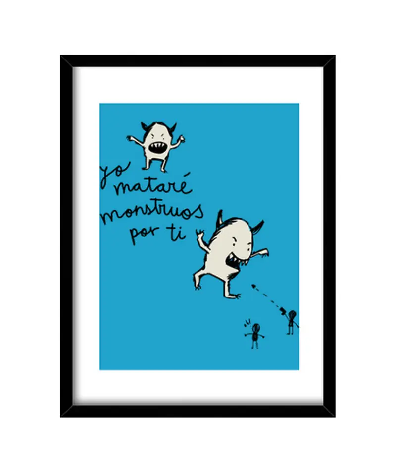 Quadro con cornice verticale io uccidere i mostri per voi