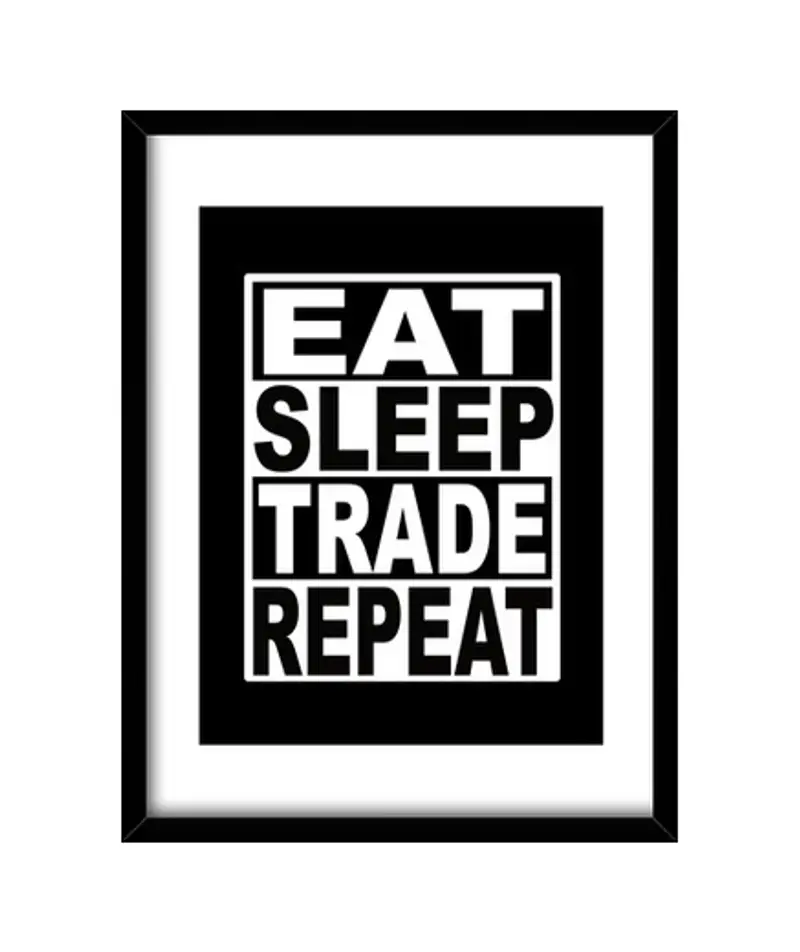 Quadro con cornice verticale mangiare dormire commercio ripetere