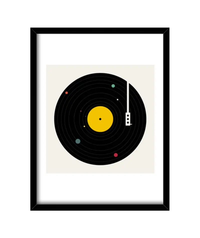 Quadro con cornice verticale musica ovunque