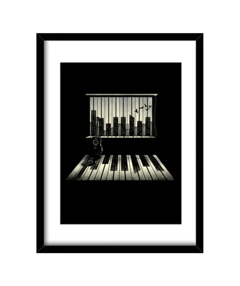 Quadro con cornice verticale musica è vita