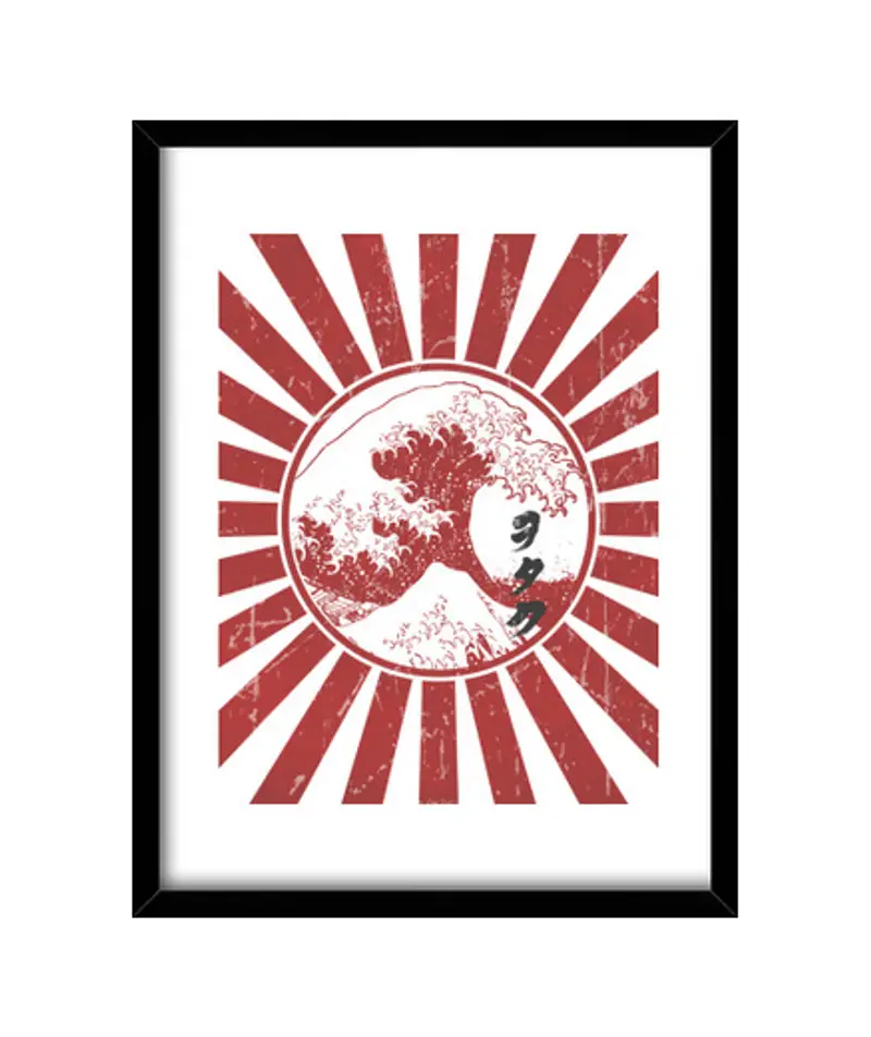 Quadro con cornice verticale otaku bandiera