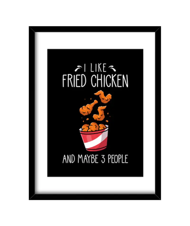 Quadro con cornice verticale pollo fritto pollo fritto divertente