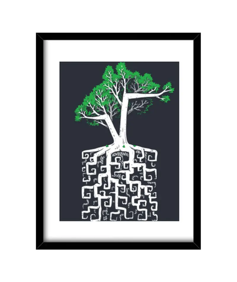 Quadro con cornice verticale racine carrée - square radice