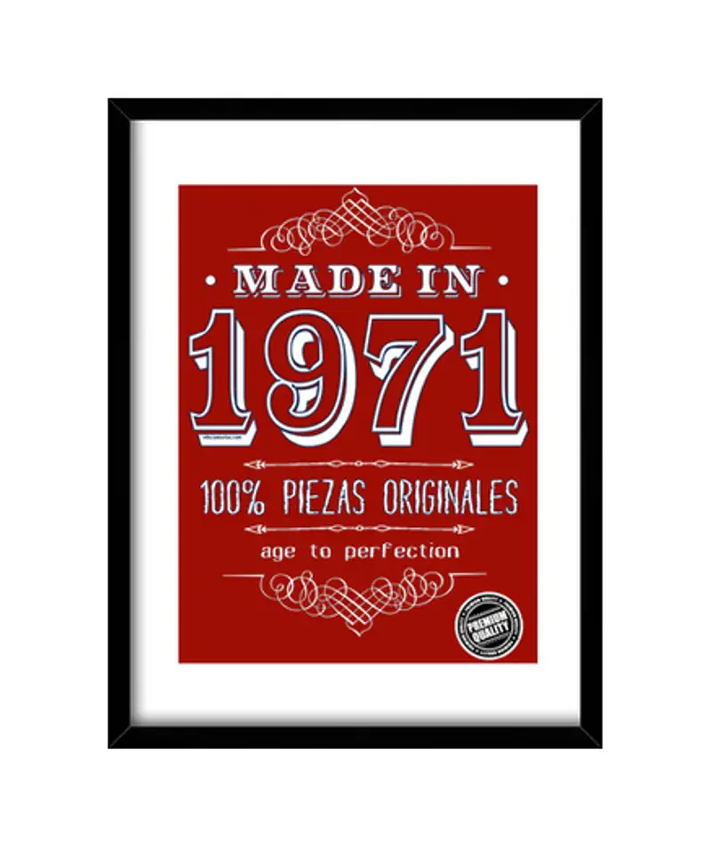 Quadro con cornice verticale realizzato nel 1971