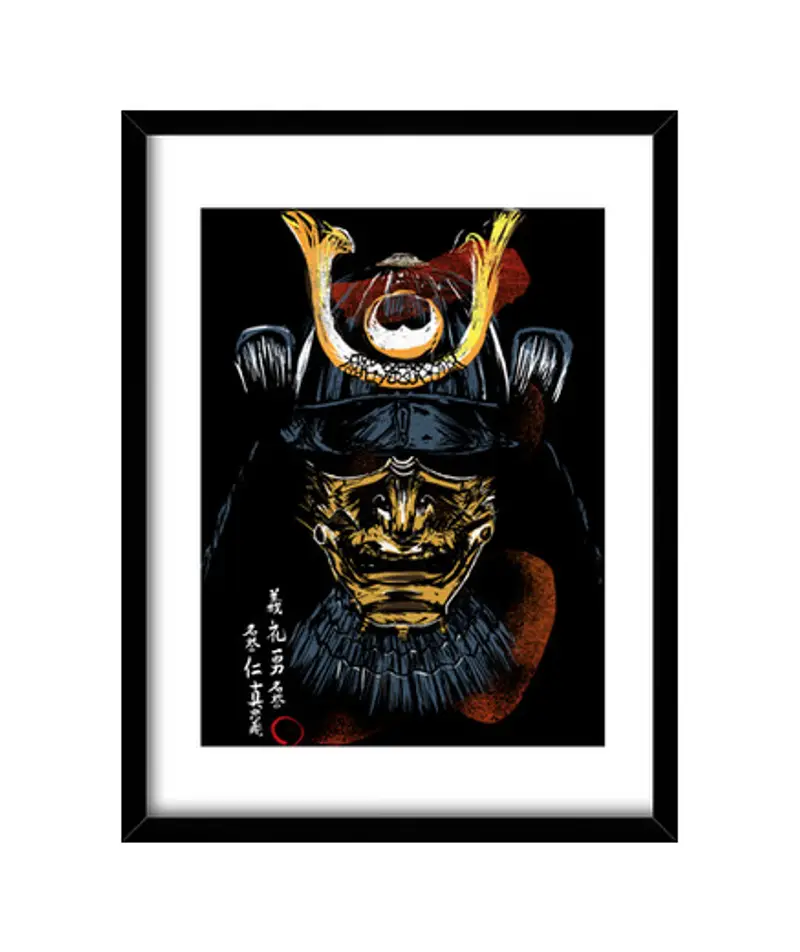 Quadro con cornice verticale samurai bushido