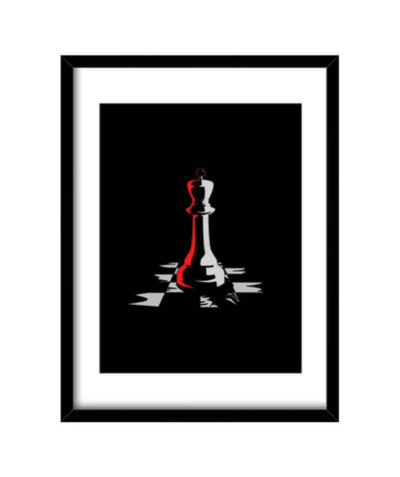 Quadro con cornice verticale scacchiera scacchiera re scacco matto