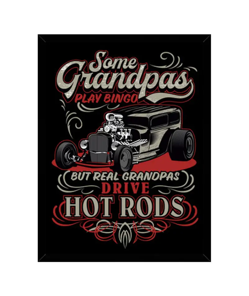 Quadro con cornice verticale scatola regalo vintage per nonni rockers vintage hotrod usa rock and roll