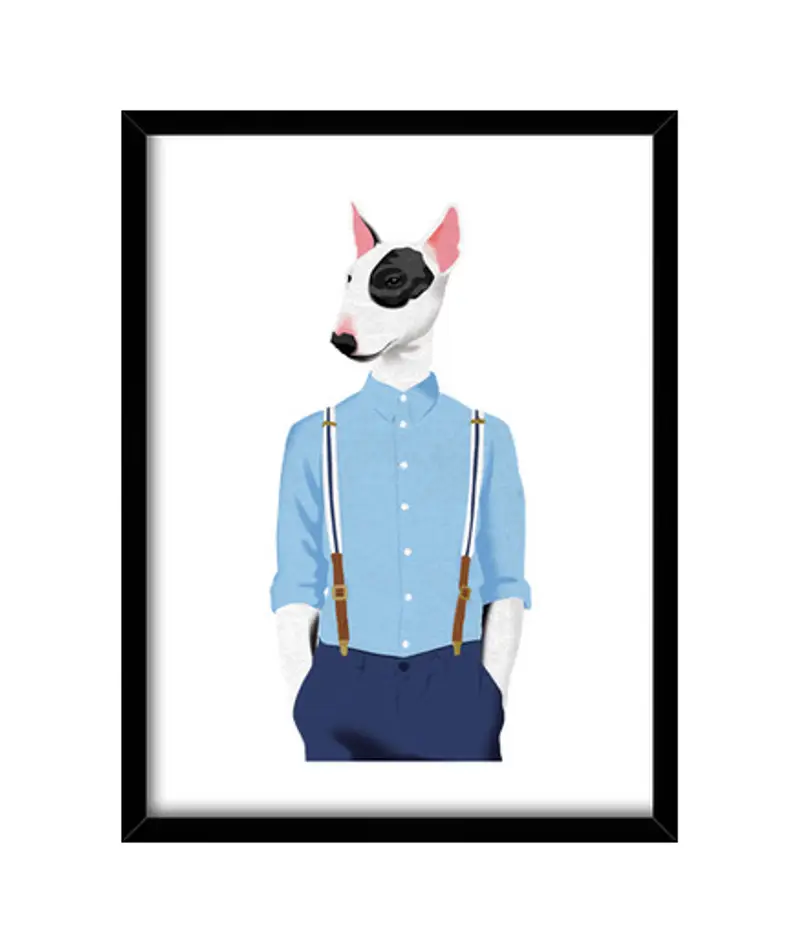 Quadro con cornice verticale skinhead bull terrier