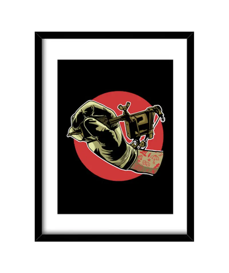 Quadro con cornice verticale tattoo o machine